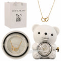 Veltene Milano - Orsetto con rosa eterna e collana incisa - 10