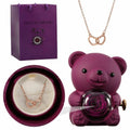 Veltene Milano - Orsetto con rosa eterna e collana incisa - 16