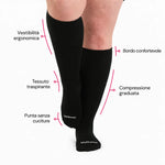 Calze a compressione in bambù - Nero - Veltene Milano
