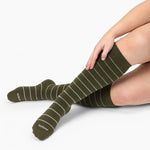 Calze a compressione in bambù - Kaki e crema - Veltene Milano