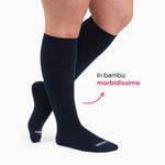 Calze a compressione in bambù - Blu navy - Veltene Milano