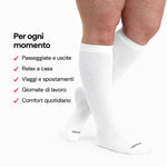 Calze a compressione in bambù - Bianco - Veltene Milano