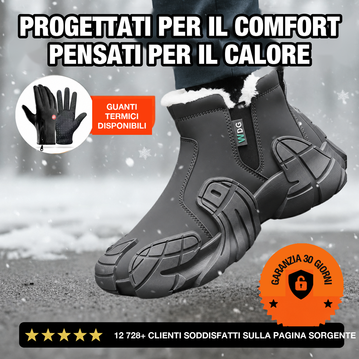 Stivali foderati impermeabili Veltene Milano grigio