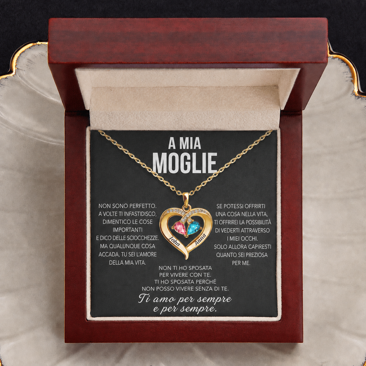 Collana Cuore Eterno Personalizzata — A mia moglie — 1