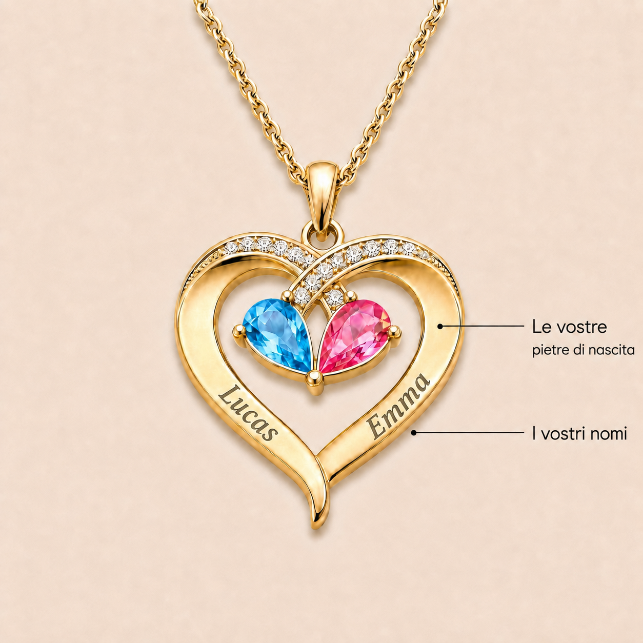 Collana Cuore Eterno Personalizzata — A mia moglie — 3