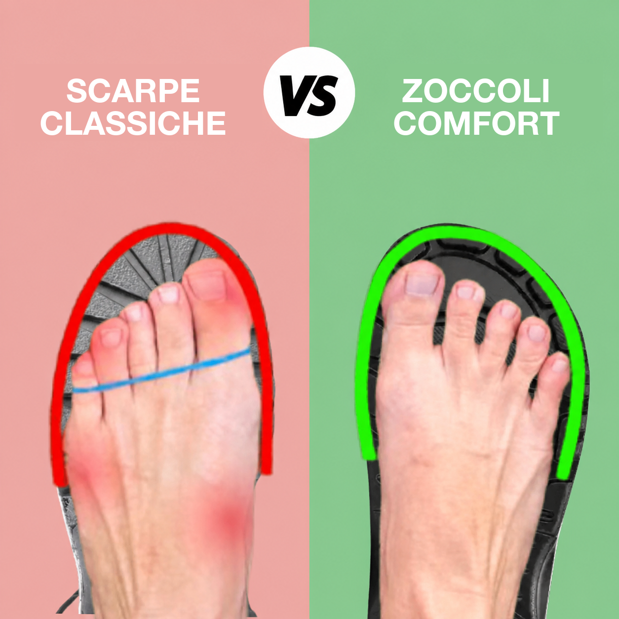 Confronto tra scarpe classiche e zoccoli comfort